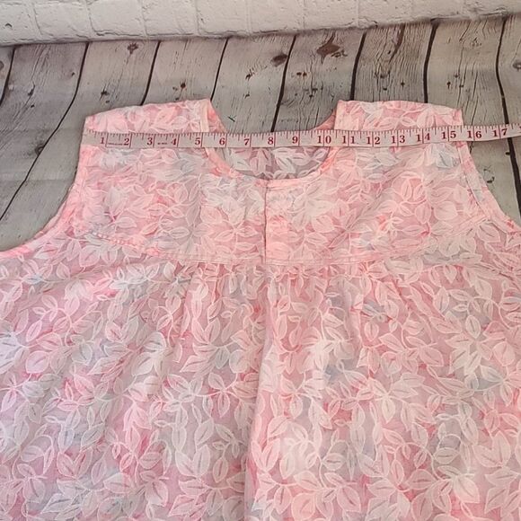 Vintage Handmade Pink Barbiecore Semi Floral Night Gown - Picture 11 of 15